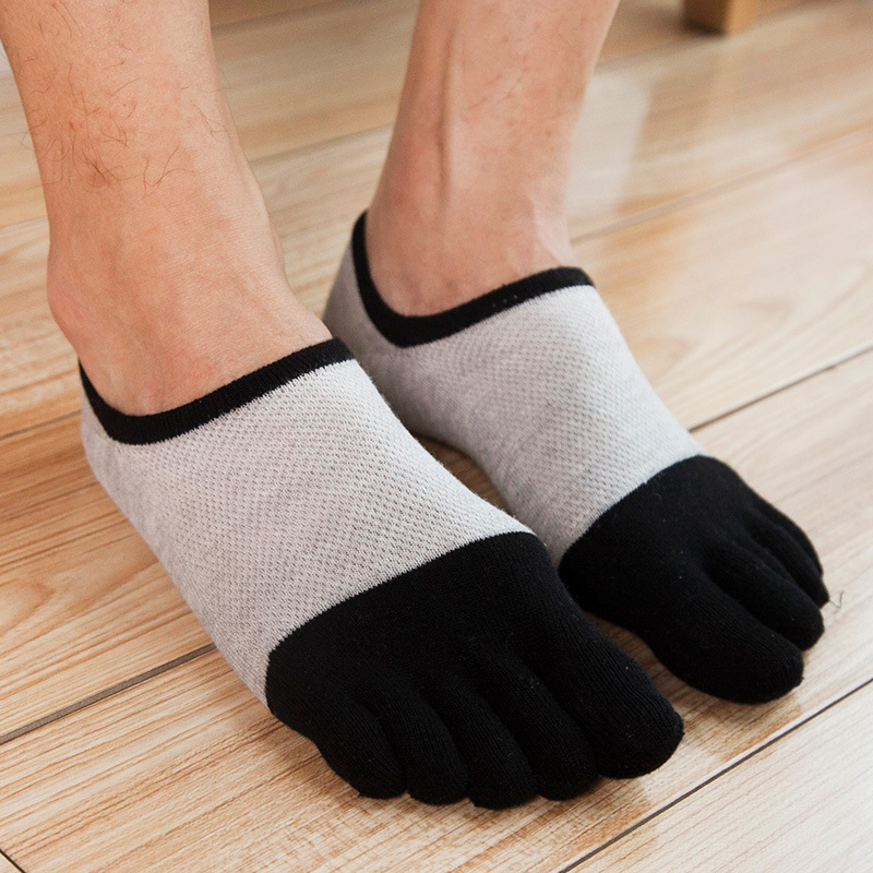 Toe Socks Male Cotton Socks Spring And Summer Thin Section Stealth Boat Socks Absorb Sweat Breathable Mesh Toe Socks